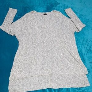 Free People Light Gray Long Sleeve Top